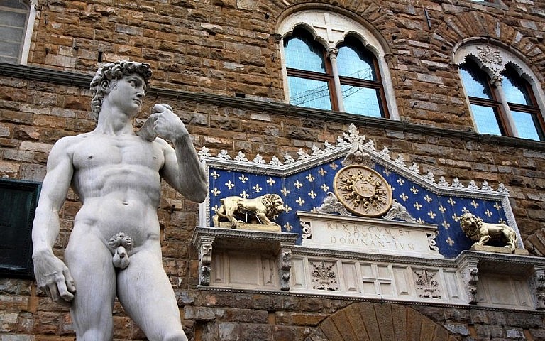 David statue in Piazza della Signoria in Florence