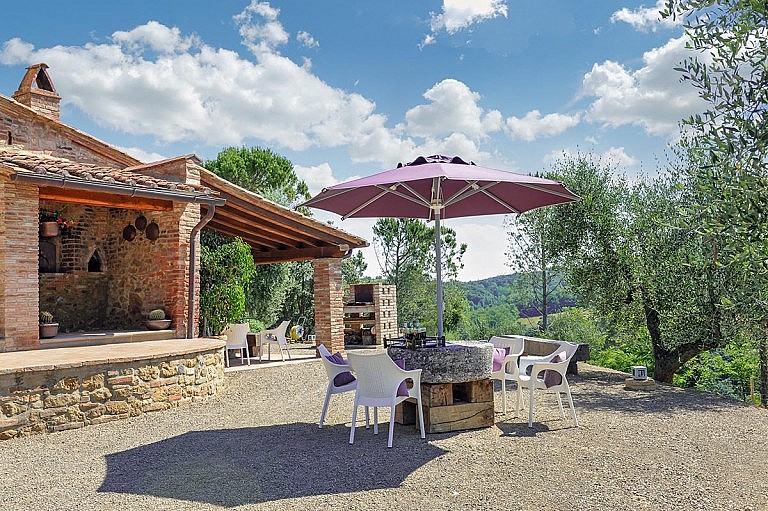 Wood oven and barbecue for relaxation in the garden of a mini villa for 8 people