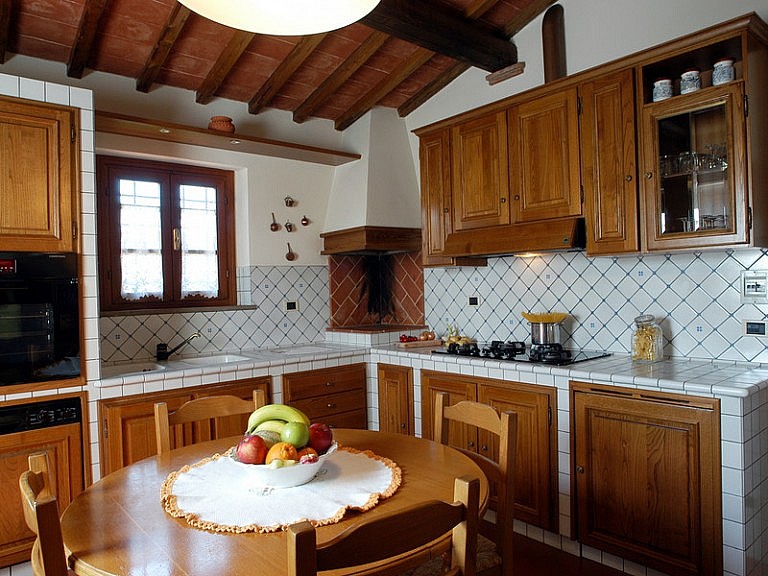 Rustic kitchen with barbecue