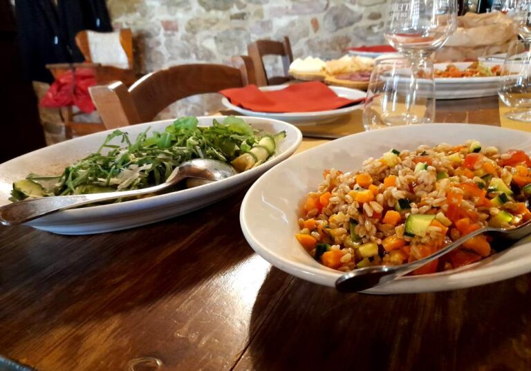 Fresh farro salad served during our cheese tour in Volterra