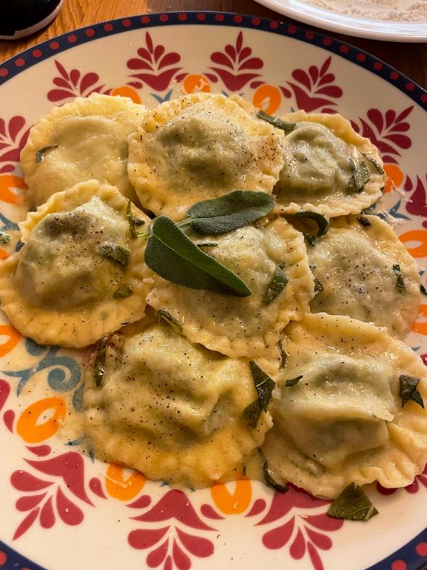 Stuffed ravioli made during our chef services